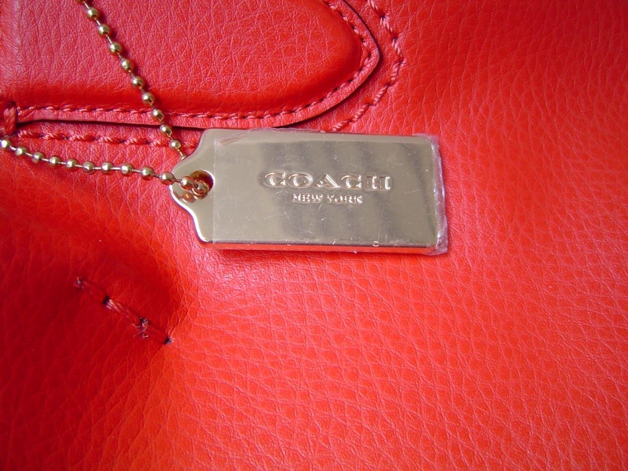 AUTHENTIC COACH RED LEATHER DERBY TOTE #58660 EUC/LN