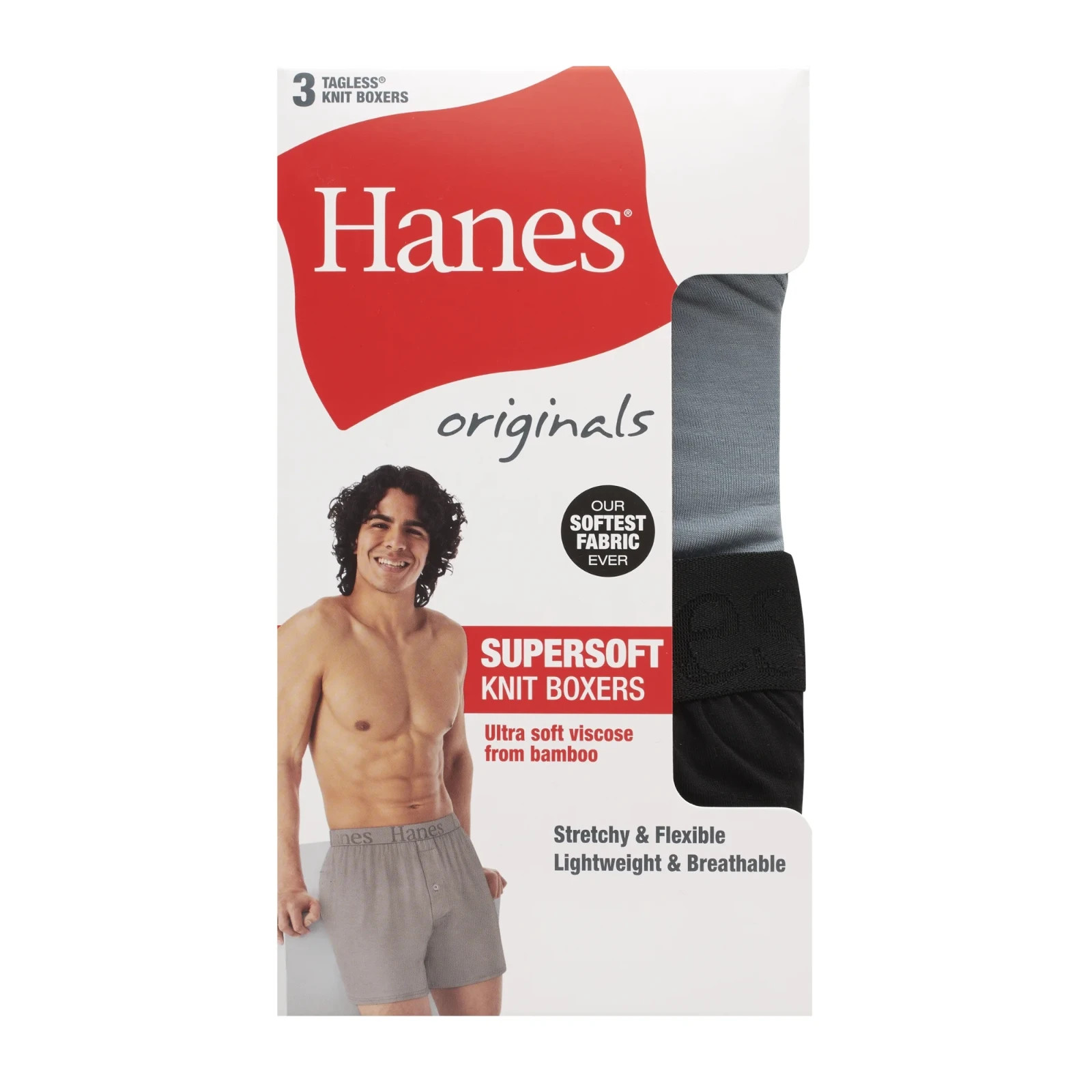 Hanes Men’s Size S 28-30 Boxer Briefs 3-Pack Supersoft Made Viscose From Bamboo
