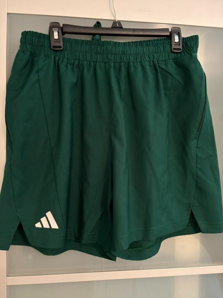 Adidas Men’s LT Large Tall Green Training Shorts Zip Pocket Athletic Performance