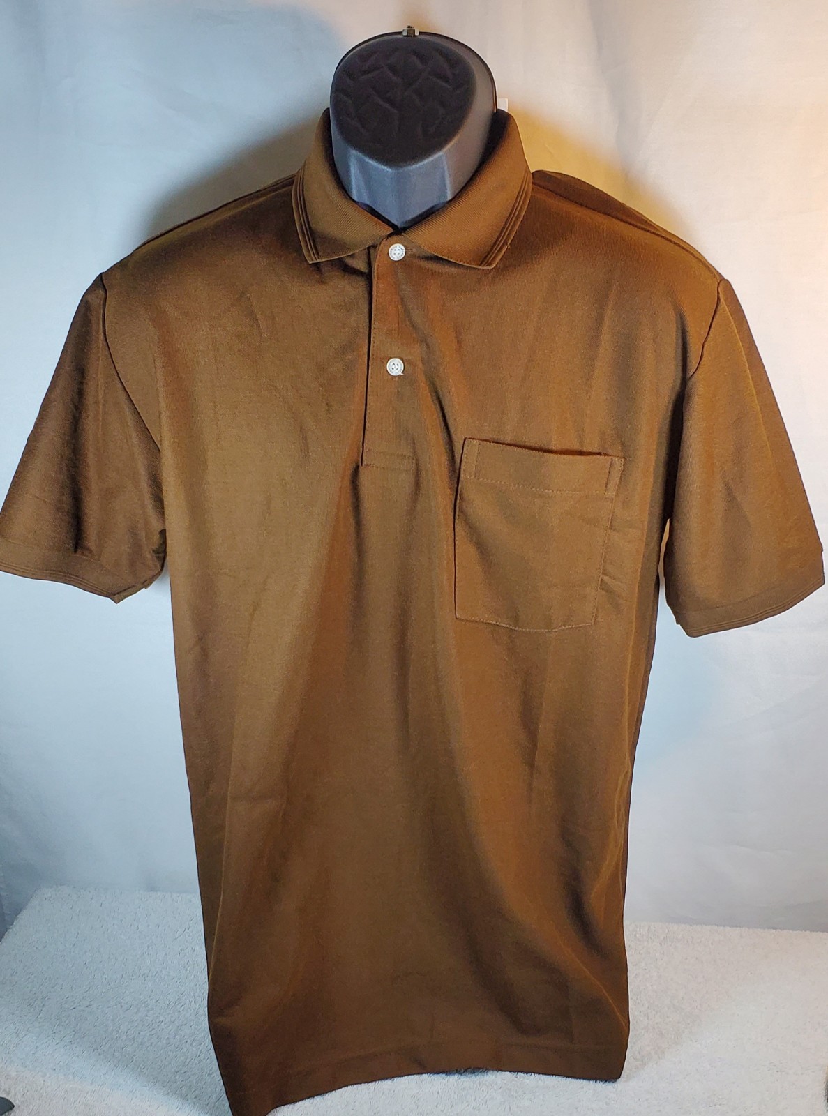 Kangaroo By Kim Tay 100% Cotton Brown Polo Shirt NWT Large