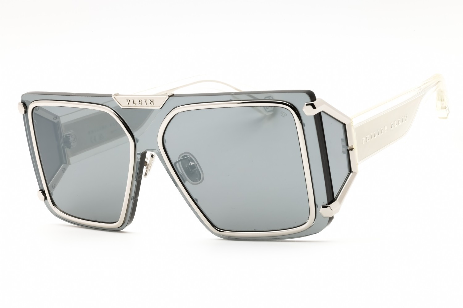 PHILIPP PLEIN SPP096M 99579X Sunglasses Silver Frame Silver Lenses 99mm