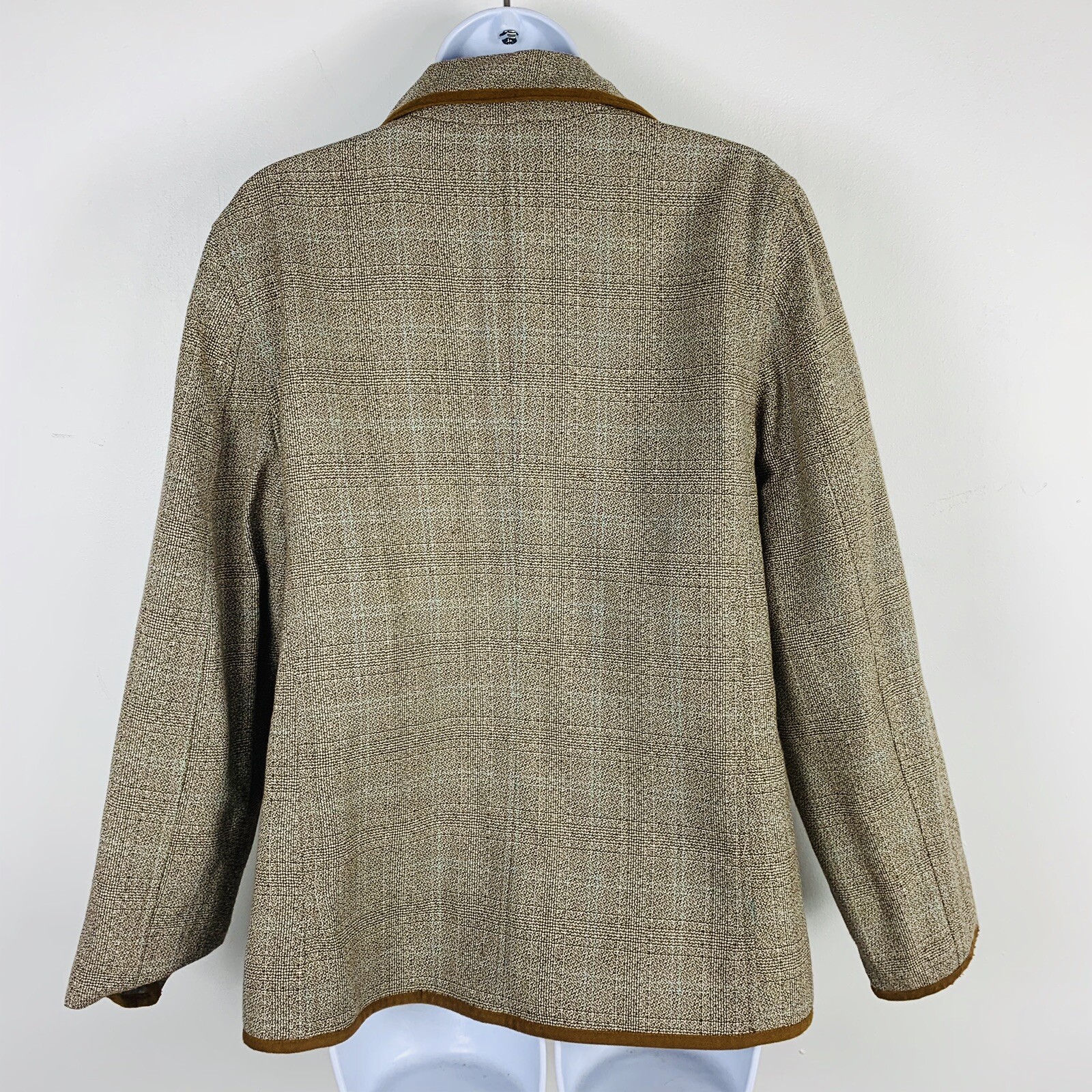 Harvé Benard Reversible Jacket Sz 10 Quilted Zip Up Animal Print Plaid VINTAGE