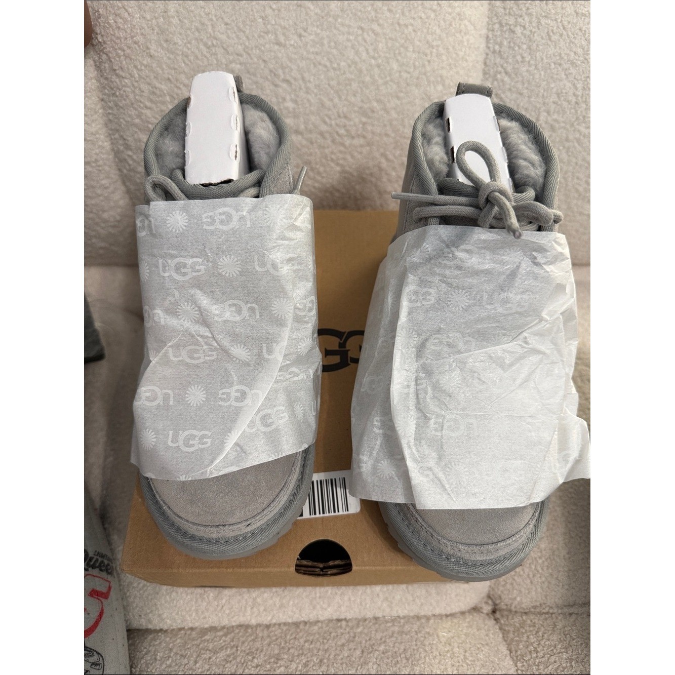 UGG Kids Short Suede Boots in Light Gray