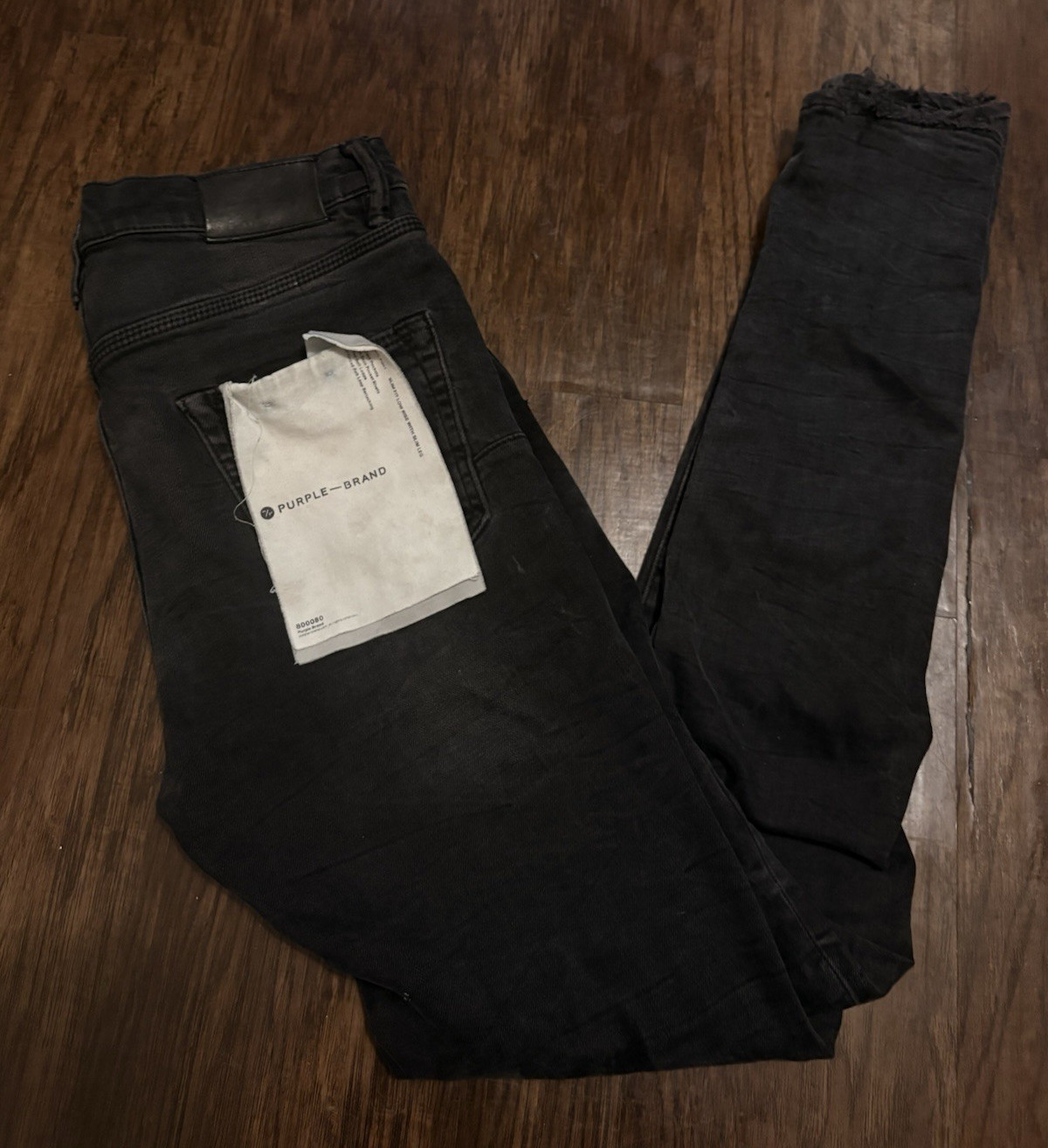 PURPLE BRAND Men’s Black Dark Wash Denim Skinny Slim Mid Rise 5-Pocket Jeans