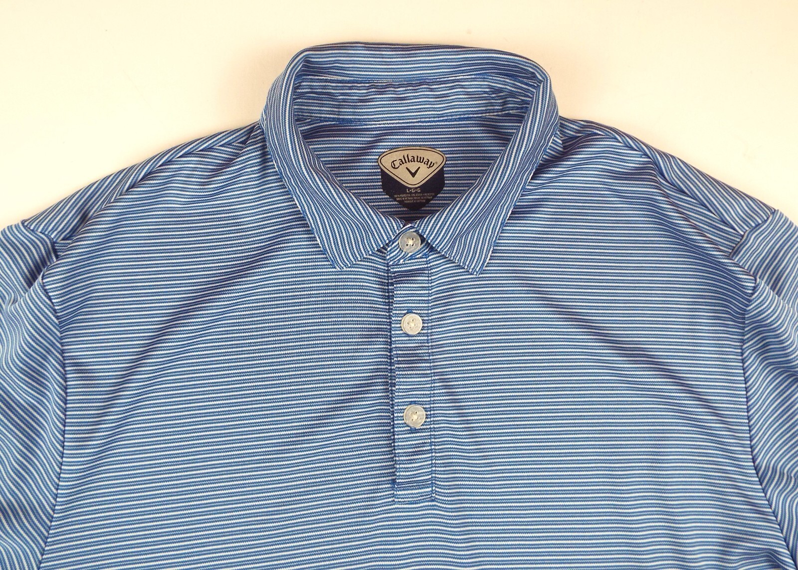 Callaway Men’s Polo Golf Shirt Size Large Regular fit Blue Free Returns