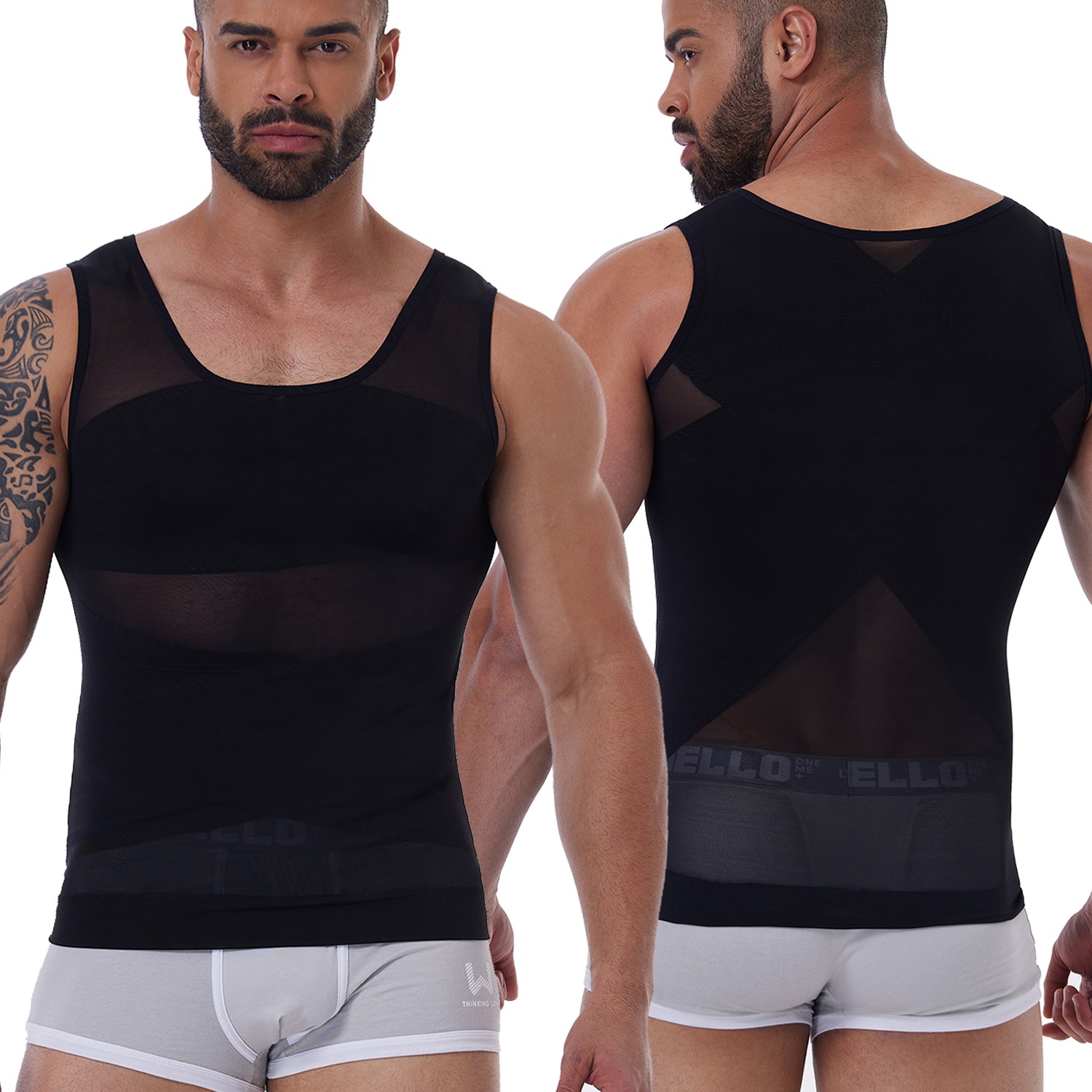 Men’s Tank Top Body Shaper Plus Size Abdomen Gynomastica Compression Shirt Vest