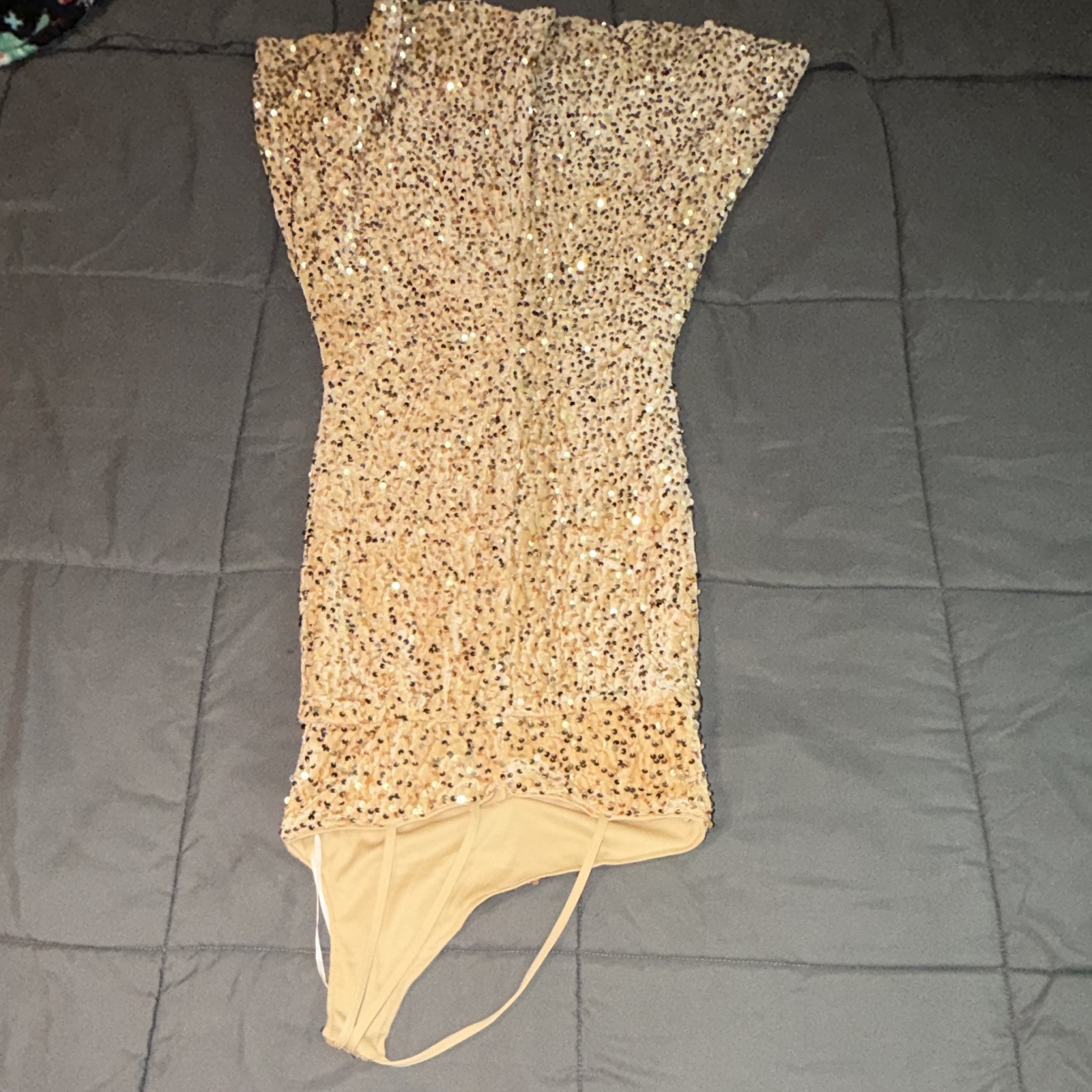 Gold Sequin Spaghetti Strap Sleeveless Maxi Long Dress for girls Solid 9Y