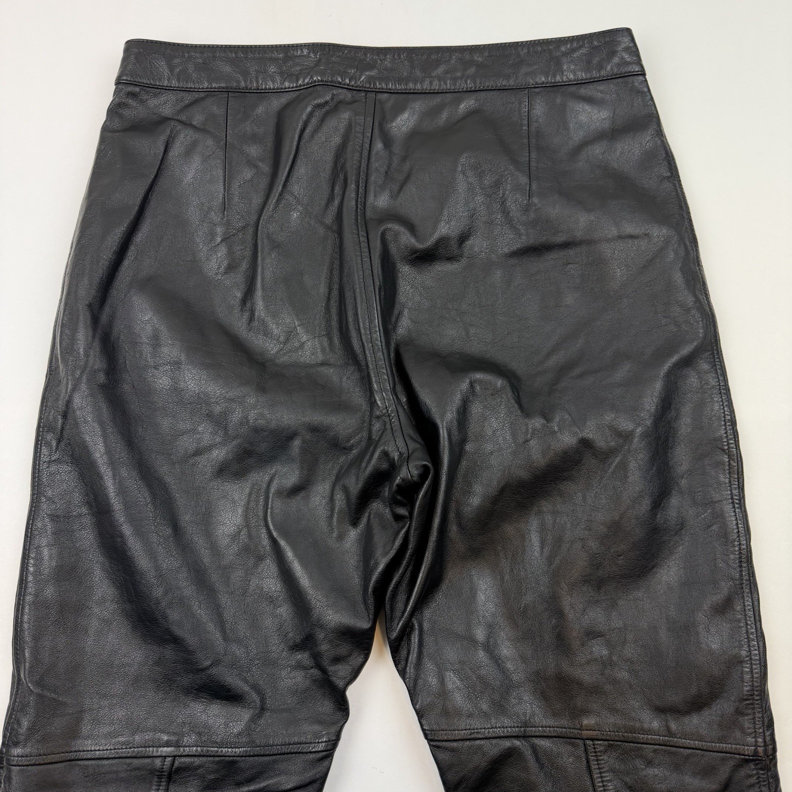 Harley Davidson Leather Pants 38 / 10 W Black Genuine Biker Western Women *READ