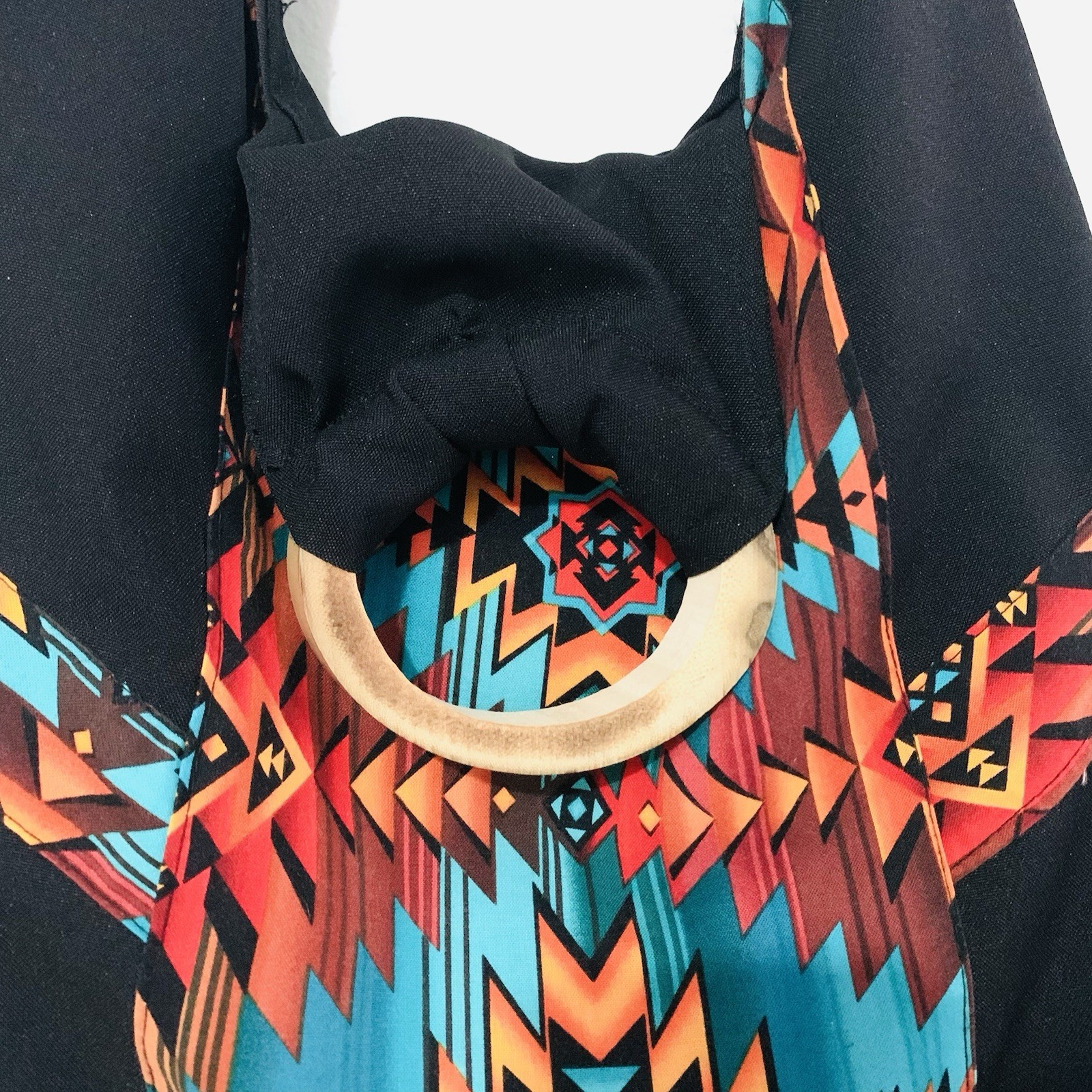 Handmade Caribbean Artisan Southwest Adjustable Crossbody Bag Boho Aztec Print