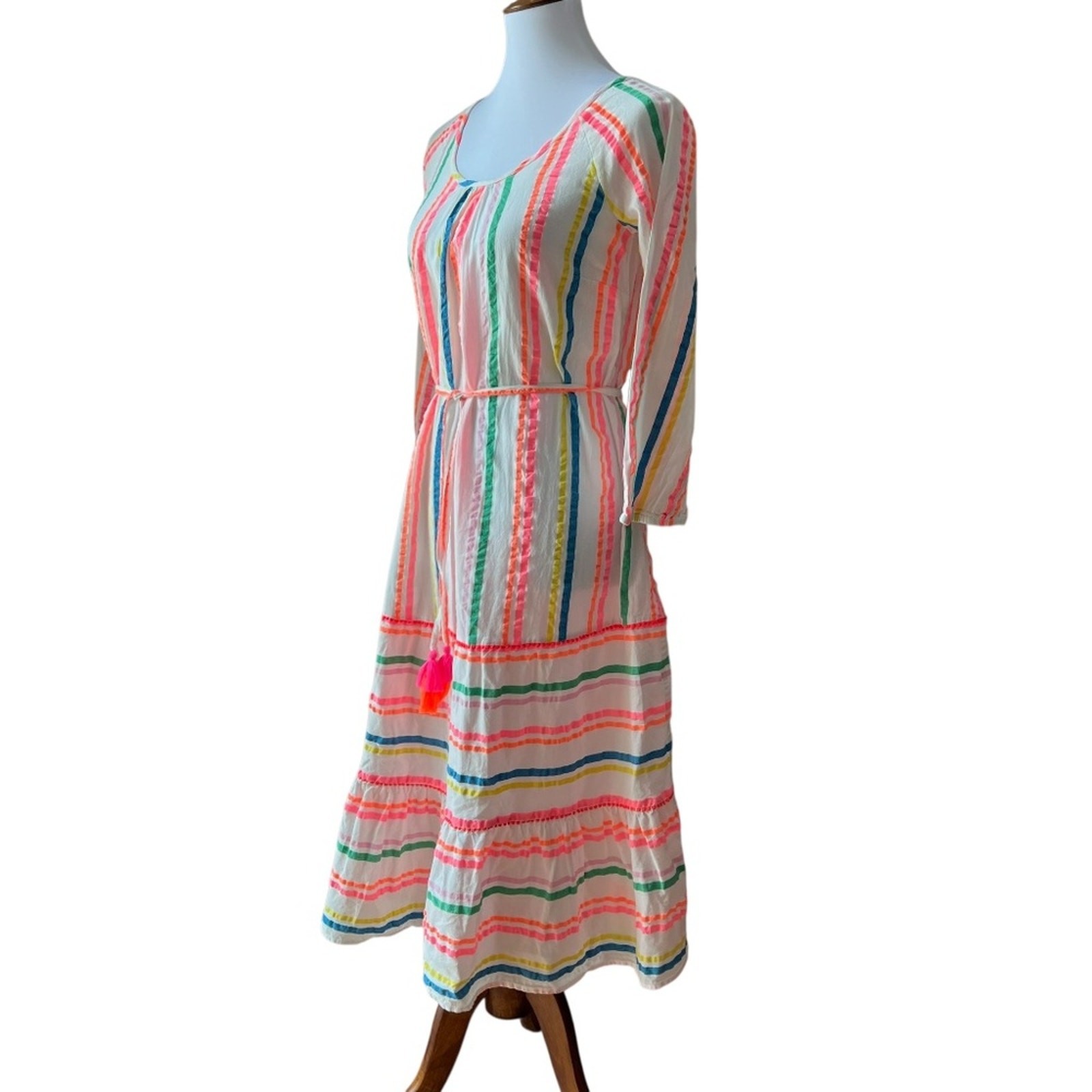 Boden Dress Small Cotton Midi dress XS Boho 2 Anthro Vacation Dress Cruise Flowy