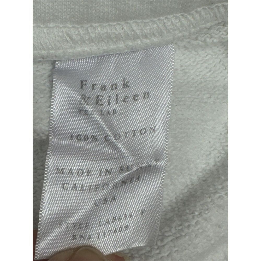 FRANK & EILEEN CATHERINE TRIPLE FLEECE WIDE LEG CROPPED SWEATPANTS WHITE LARGE
