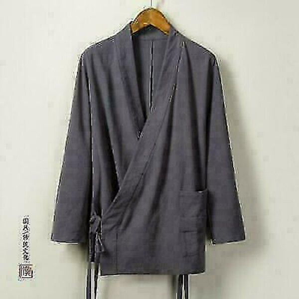 Hanfu Men’s Jacket Cotton Linen Tops Coat Casual Zen Suit Retro Loose Ethnic New