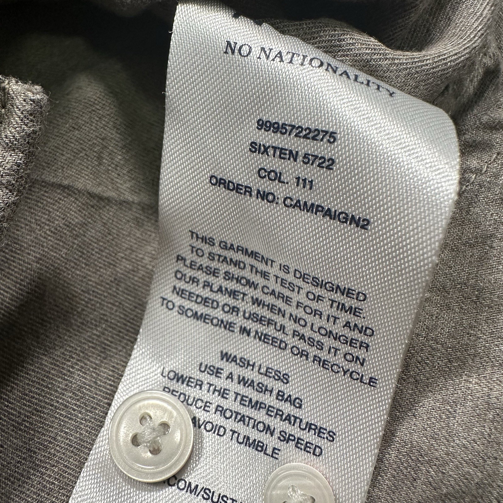 NN07 No Nationality Button Up Shirt Mens M Gray Long Sleeve Career City Retro
