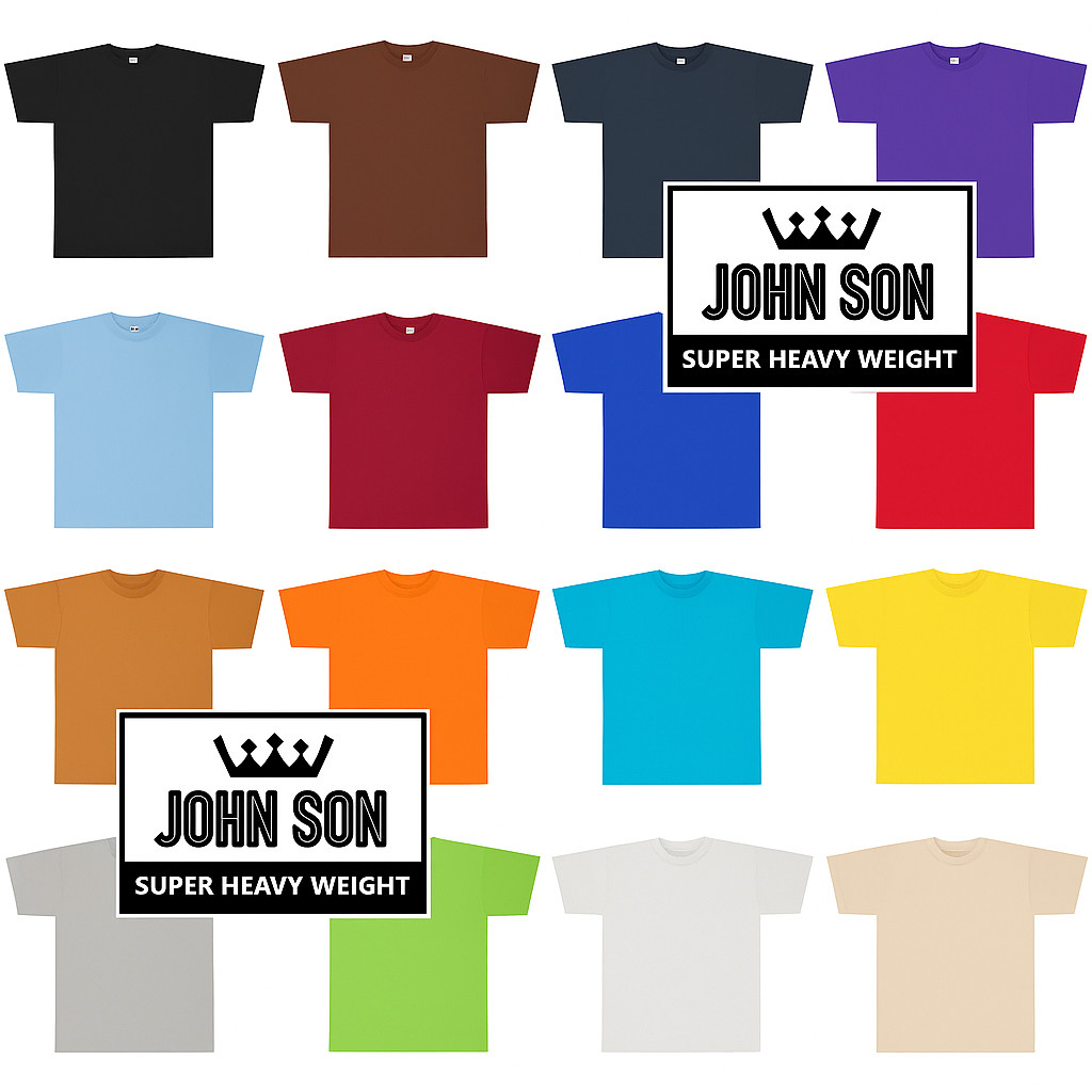 Plain T-shirts BULK Round Neck [JOHN SON] Super Heavy Weight [ S~7XL ] Big size