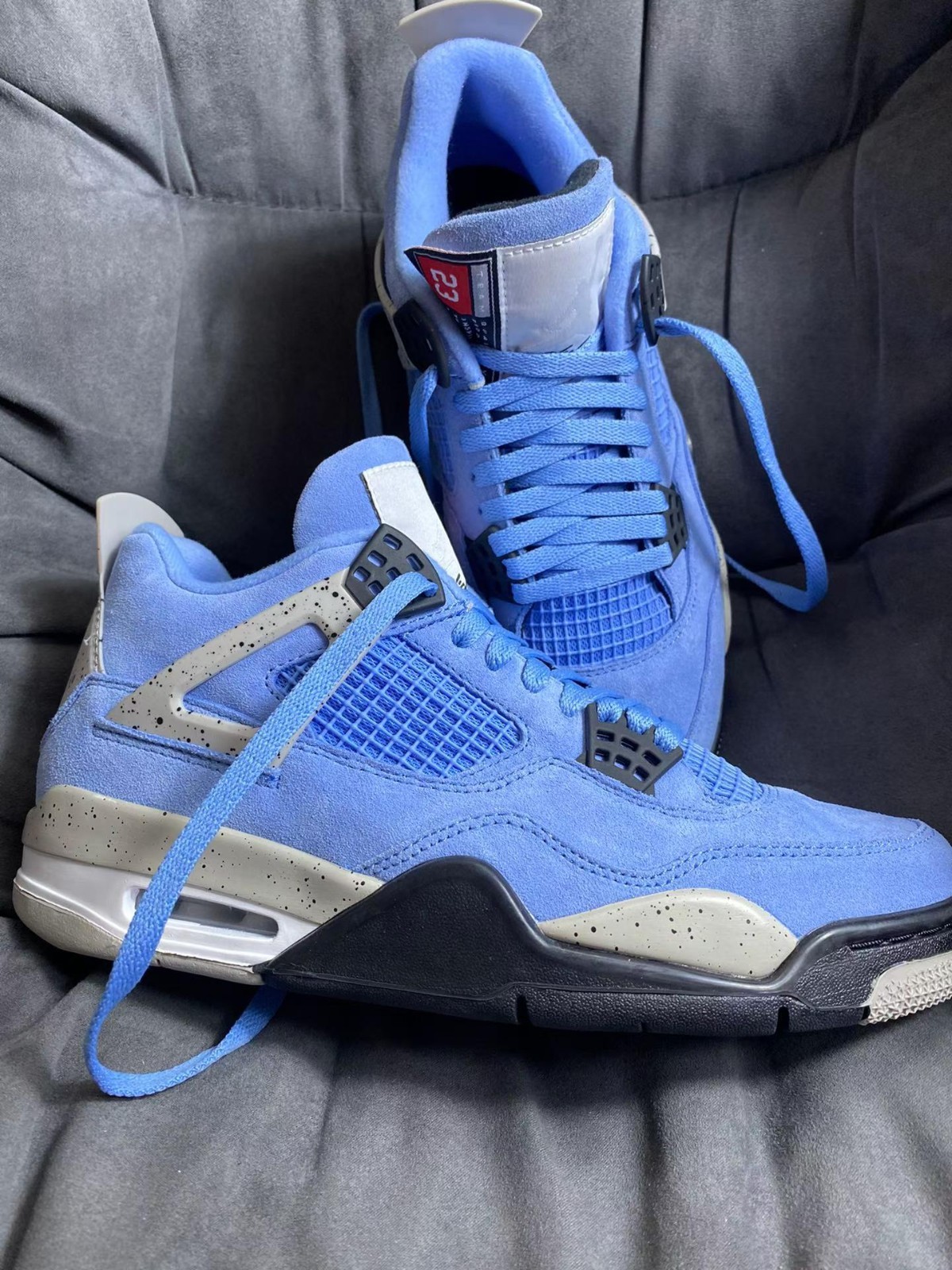 Nike Air Jordan 4 University Blue UNC Suede Sneakers Mens Shoes