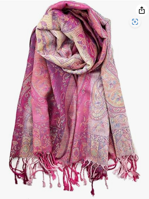 Plum Feathers Tapestry Ethnic Jacquard Paisley Pattern Pashmina Scarf