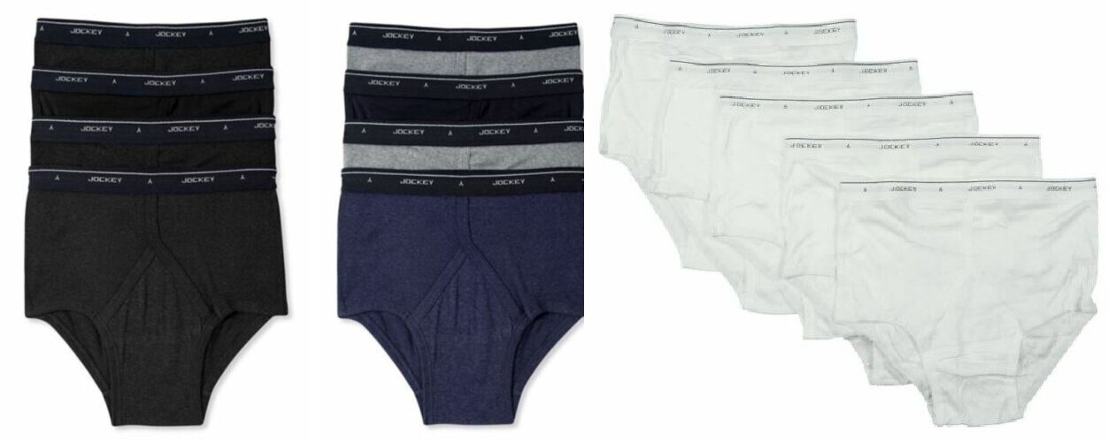 Jockey Men’s Underwear Classic Full Rise Brief, 2 underwear, Random Color
