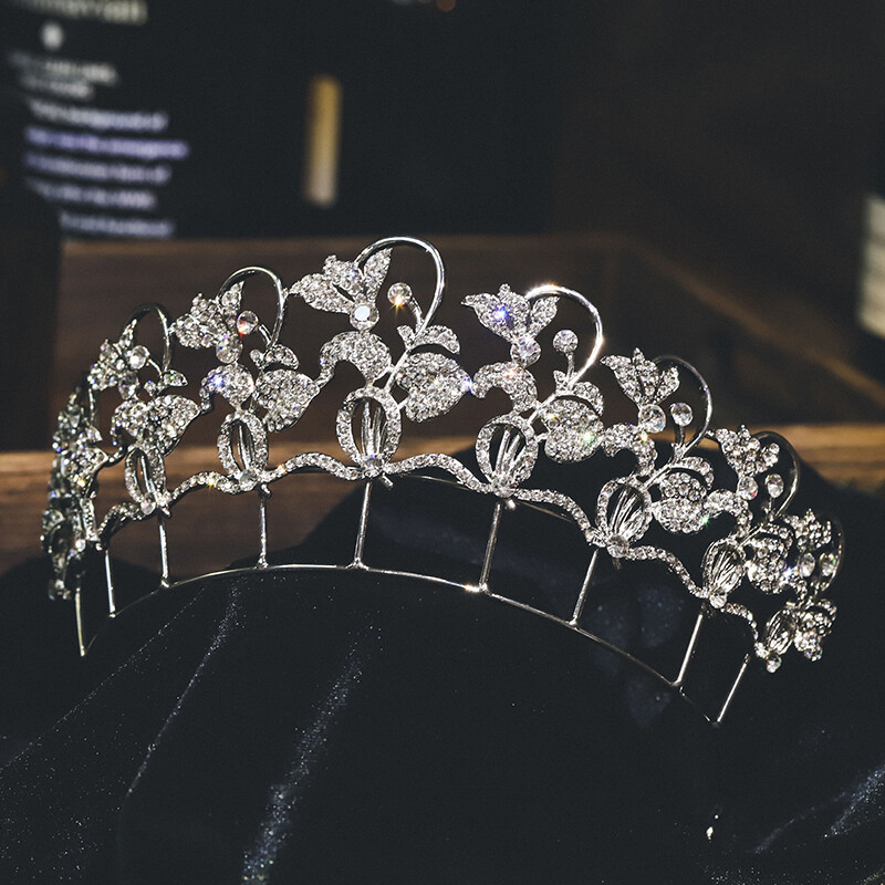 7cm Tall Elegant Vine Floral Crystal Wedding Bridal Prom Party Pageant Tiara