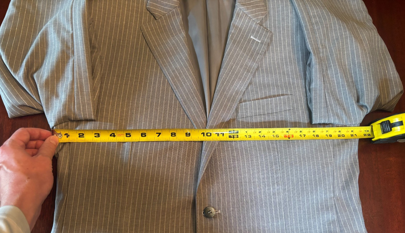 Canali 52L Gray Pinstripe Wool Suit 42L 36×34 Made Italy Bemberg Cupro