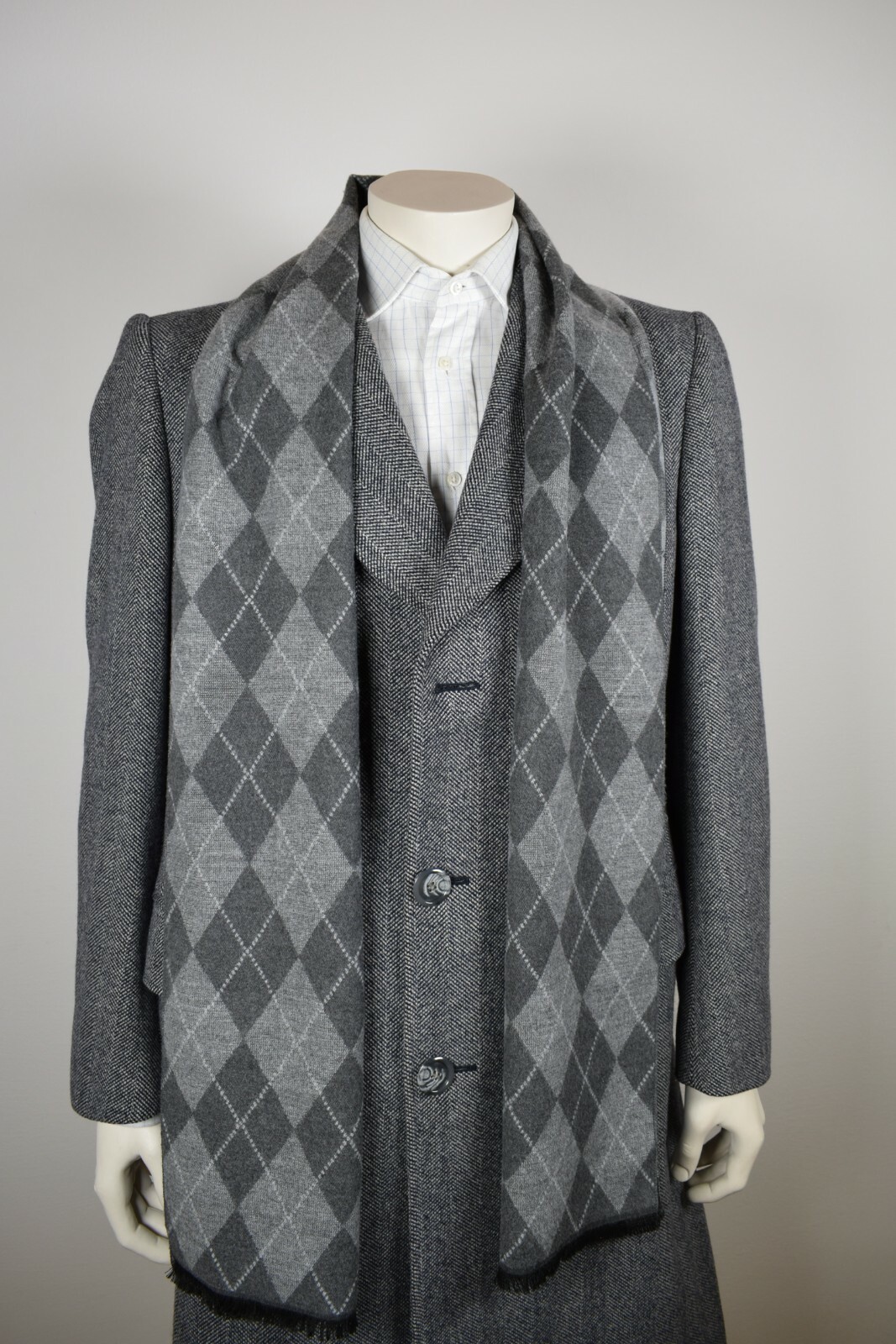 SCARACCIOLO NAPLES SCARF, WOOL & CASHMERE, GREY, UNISEX, ITALIAN TAILORING