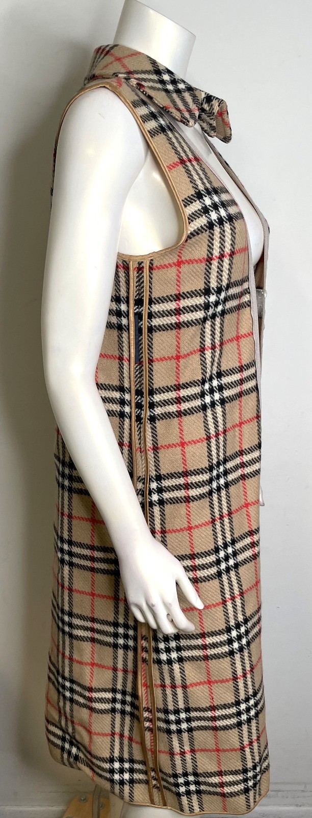 VTG Burberry’s Nova Check Trench Coat Lining + Collar ONLY S M L Wool Zip In Out