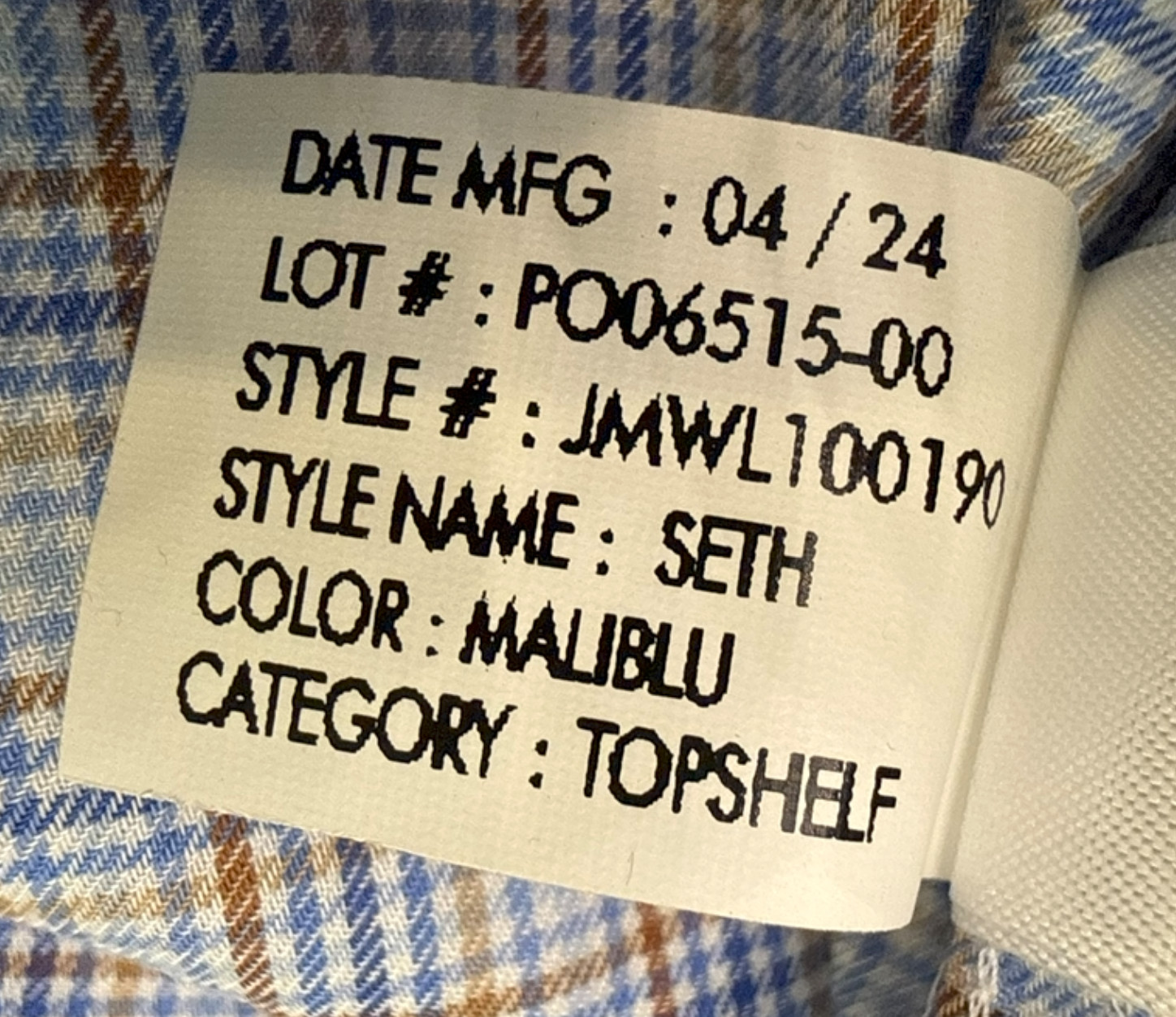 NEW JOHNNIE-O TOP SHELF MALIBLU SETH PLAID BUTTON DOWN SHIRT SZ L