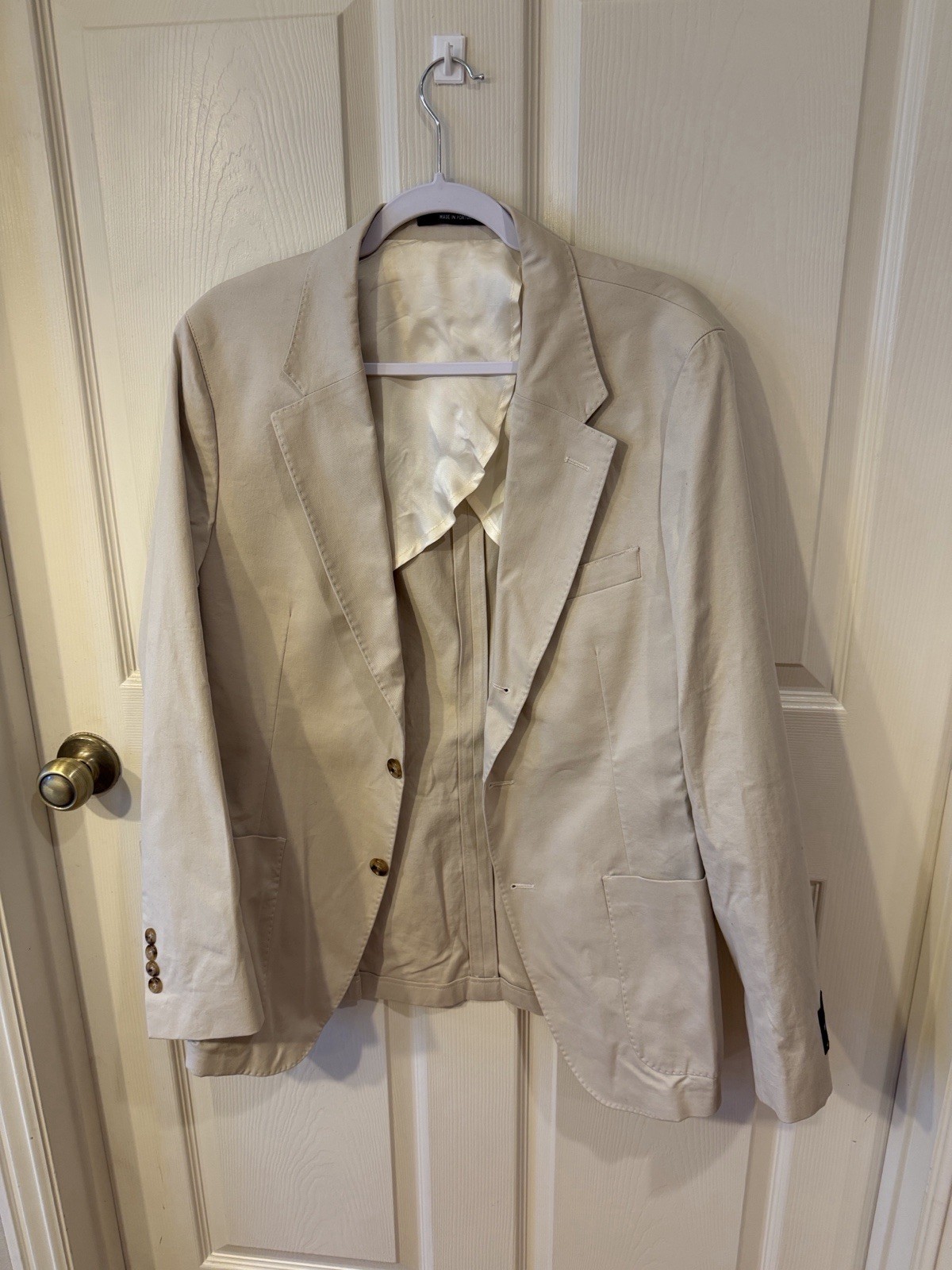 Todd Snyder Cream Sports Coat With Tortoiseshell Buttons Sz 40R. NWOT