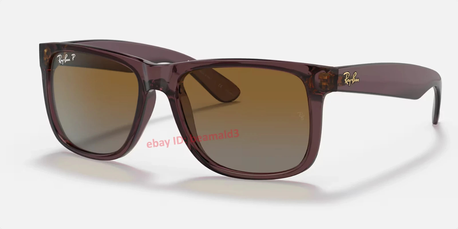 Ray-Ban Justin RB4165 Polarized Sunglasses 54MM Transparent Dark Brown Gradient