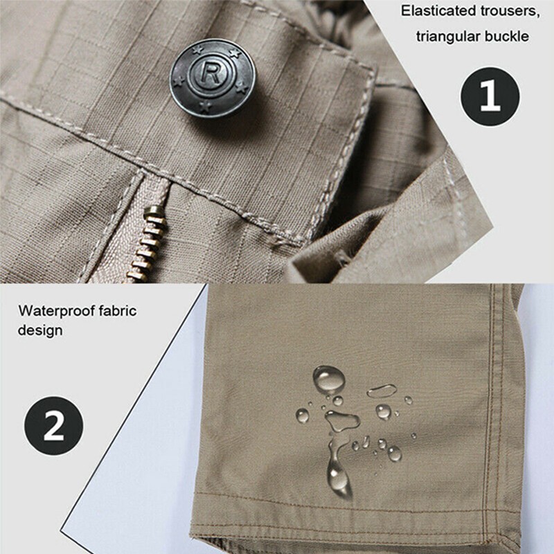 Men’s Tactical Cargo Pants Waterproof Multi Pockets Work Hiking Outdoor Stretch
