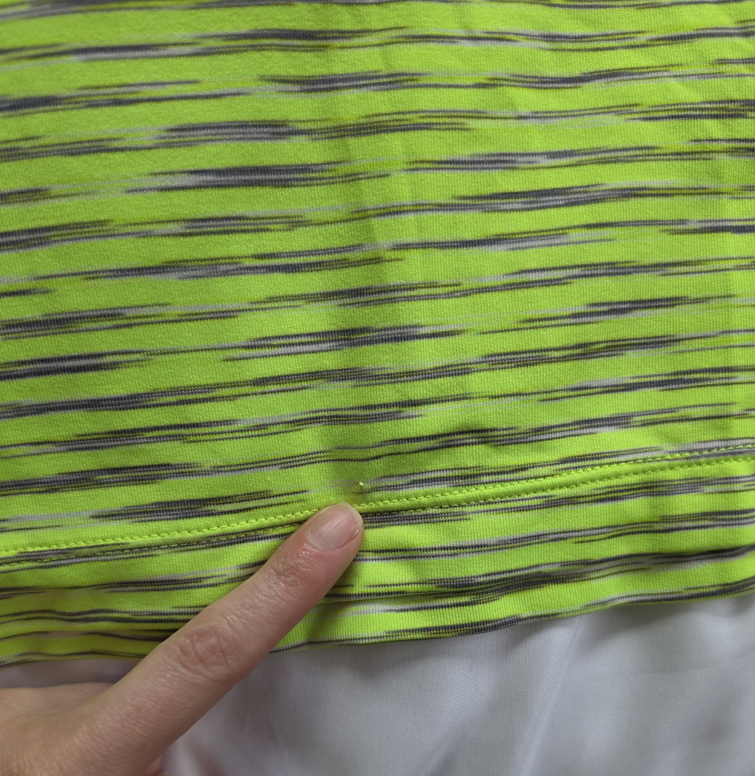 Xersion Lime Green Striped Tank, Size L