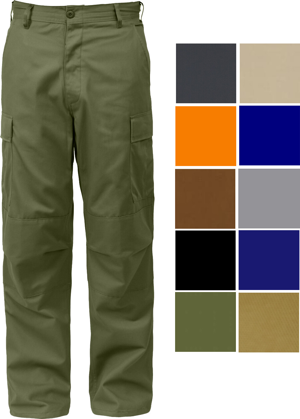 Tactical BDU Cargo Pants Military Uniform Trousers Army Fatigues Solid 6 Pocket