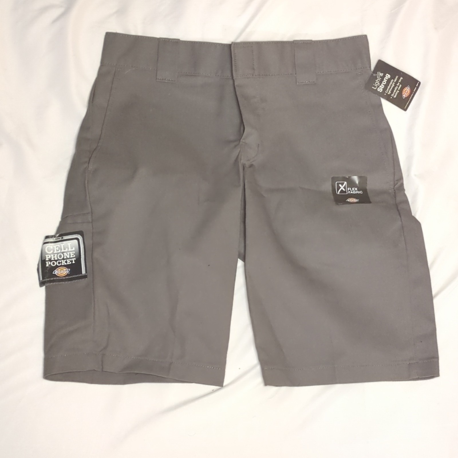 Dickies Men’s Workwear Slim Fit Twill Shorts Gray 11″ Inseam Cell Phone Pocket