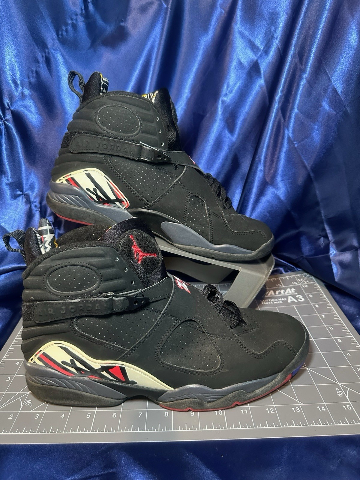 Nike Mens Air Jordan 8 Retro Black Red Playoff 2007, 305381-061 Size 11.5