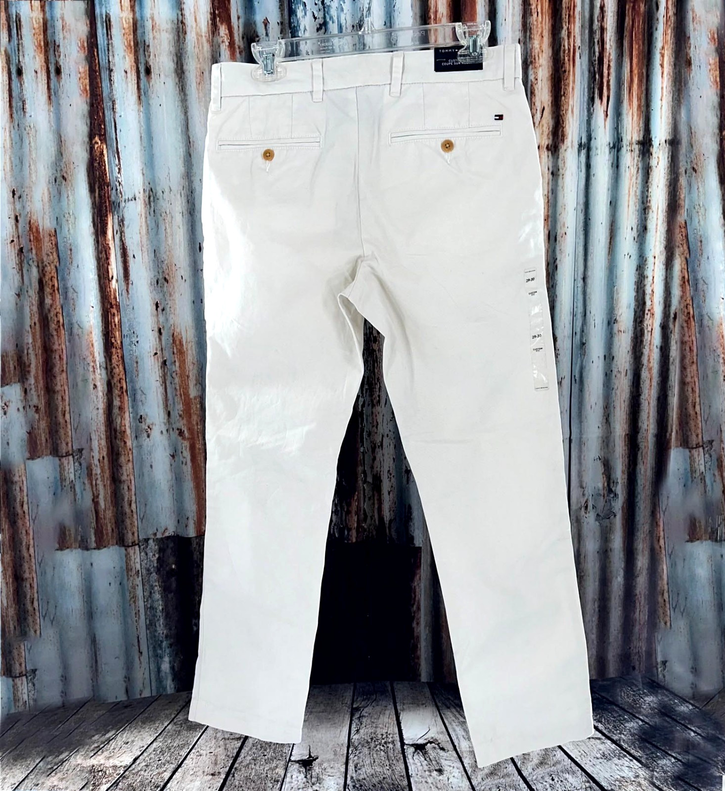 Tommy Hilfiger Men’s Custom Fit Pants Snow White Size 29×30 Slim Straight NWT