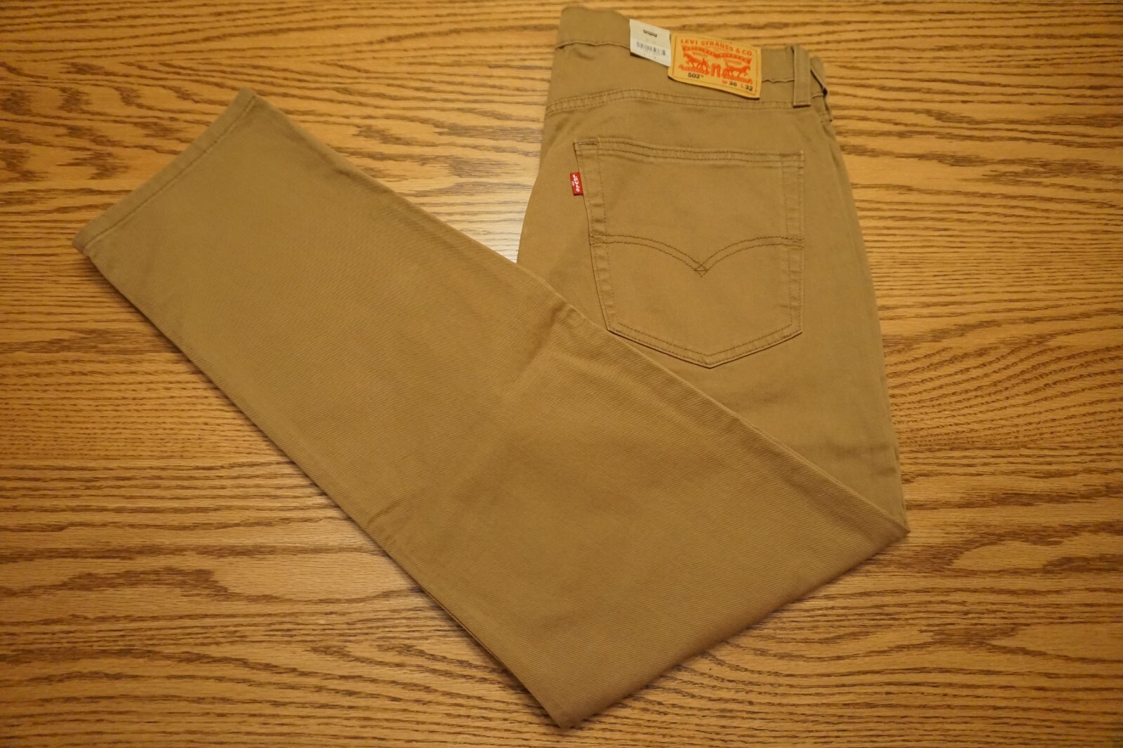 NWT MEN’S LEVI JEANS 502 Multiple Sizes Taper Below Waist Stretch Tan Brown $69