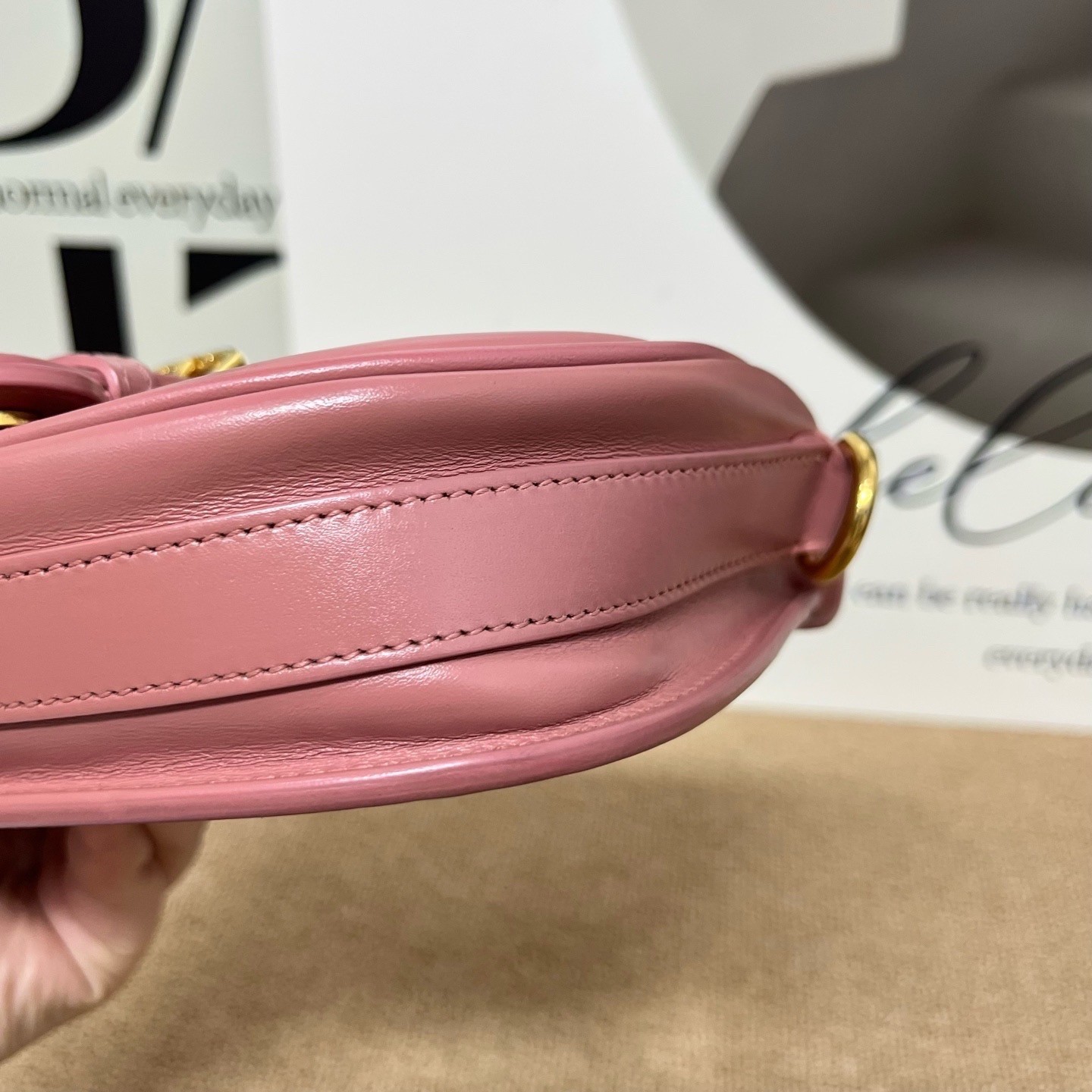 Dior Pre-Owned Authentic Saddle Bag Pink 17*13*4.5 Free Tracked Shipping