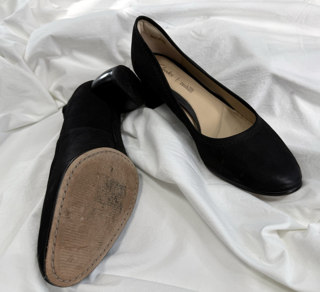 Clarks Plus Cushion Women Black Pumps SZ 8.5