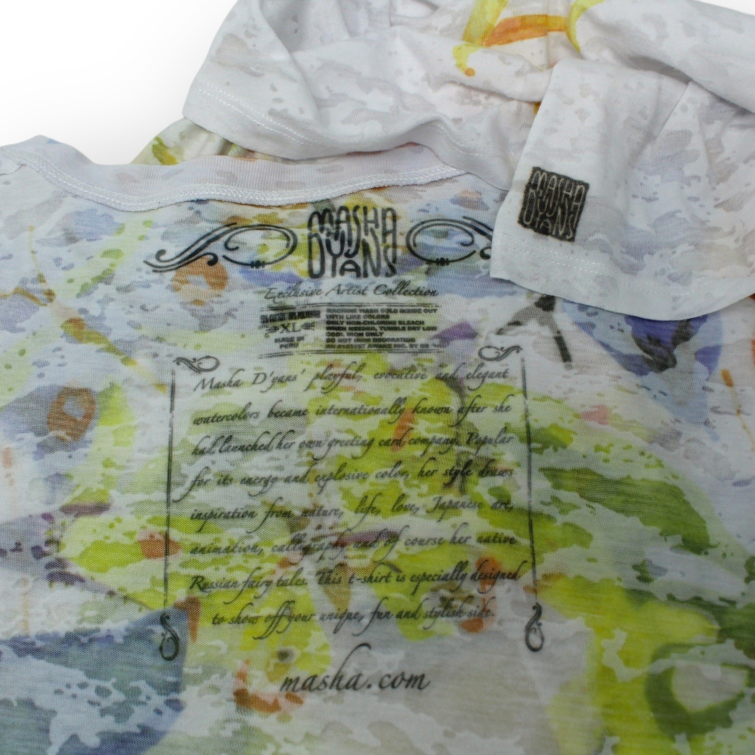 Masha Dyans Butterfly Dragonfly Union T Shirt XL Watercolor Graphic Slub