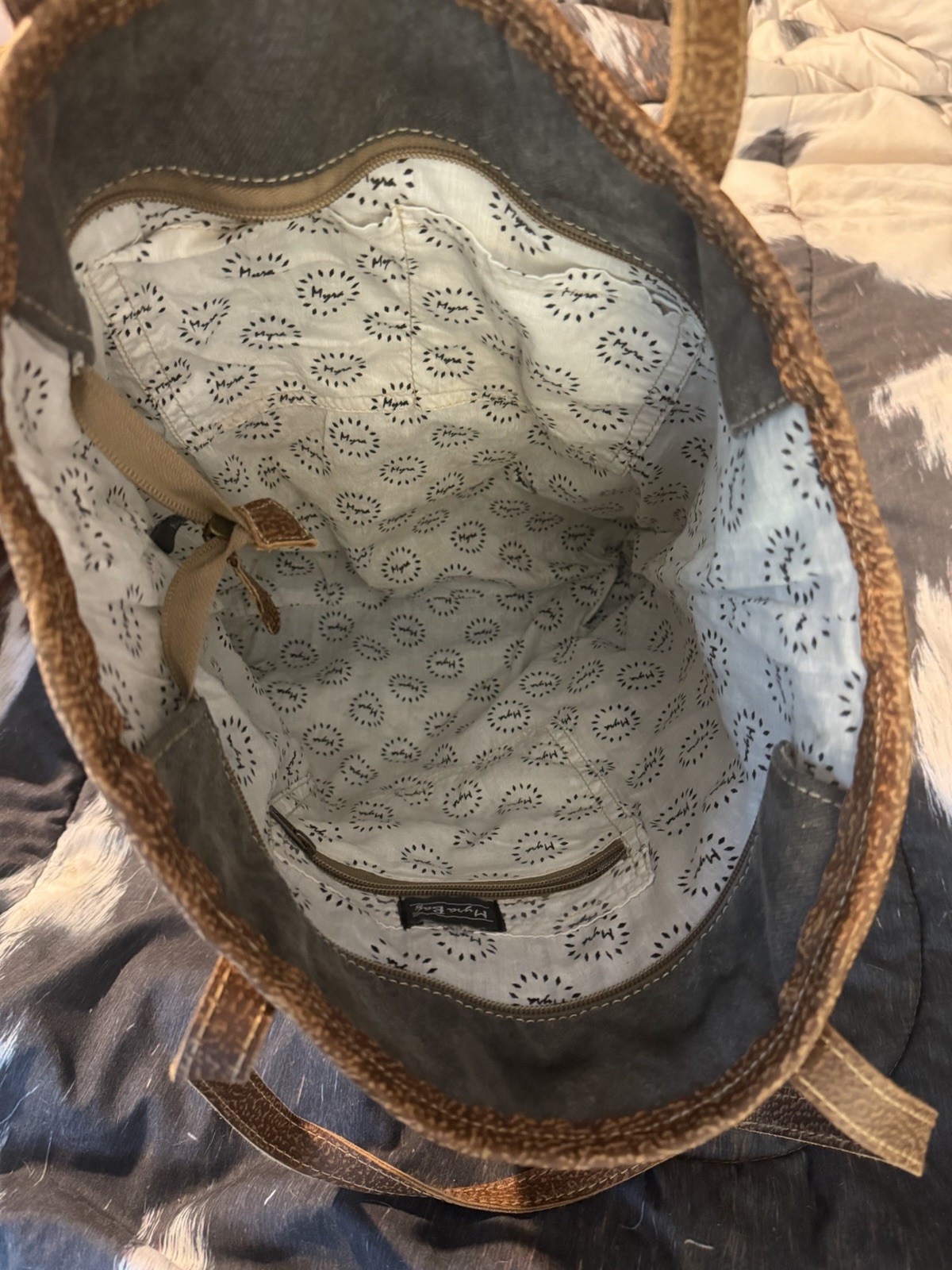 myra bag cowhide tote