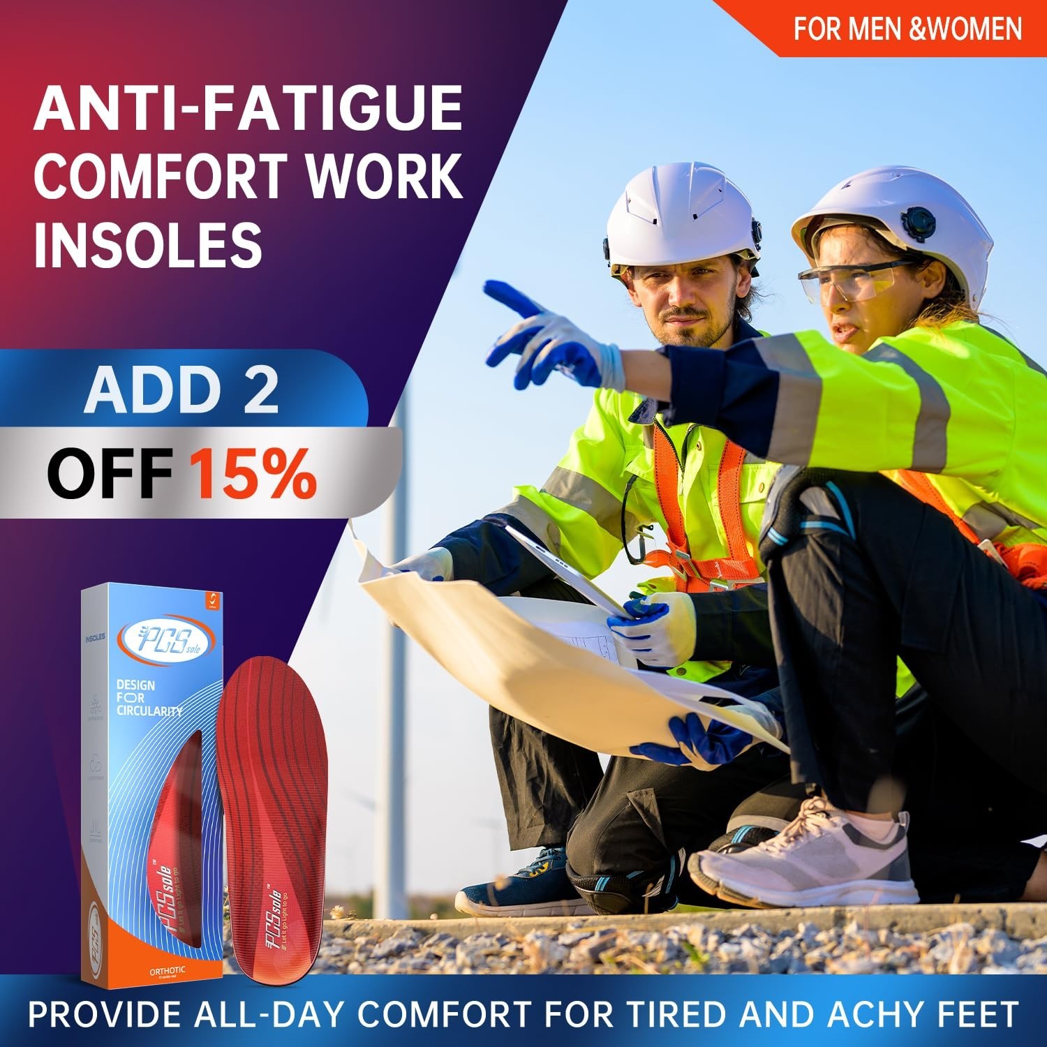 High Arch Support Insoles for Plantar Fasciitis – Heavy Duty Comfort Cushion Ins