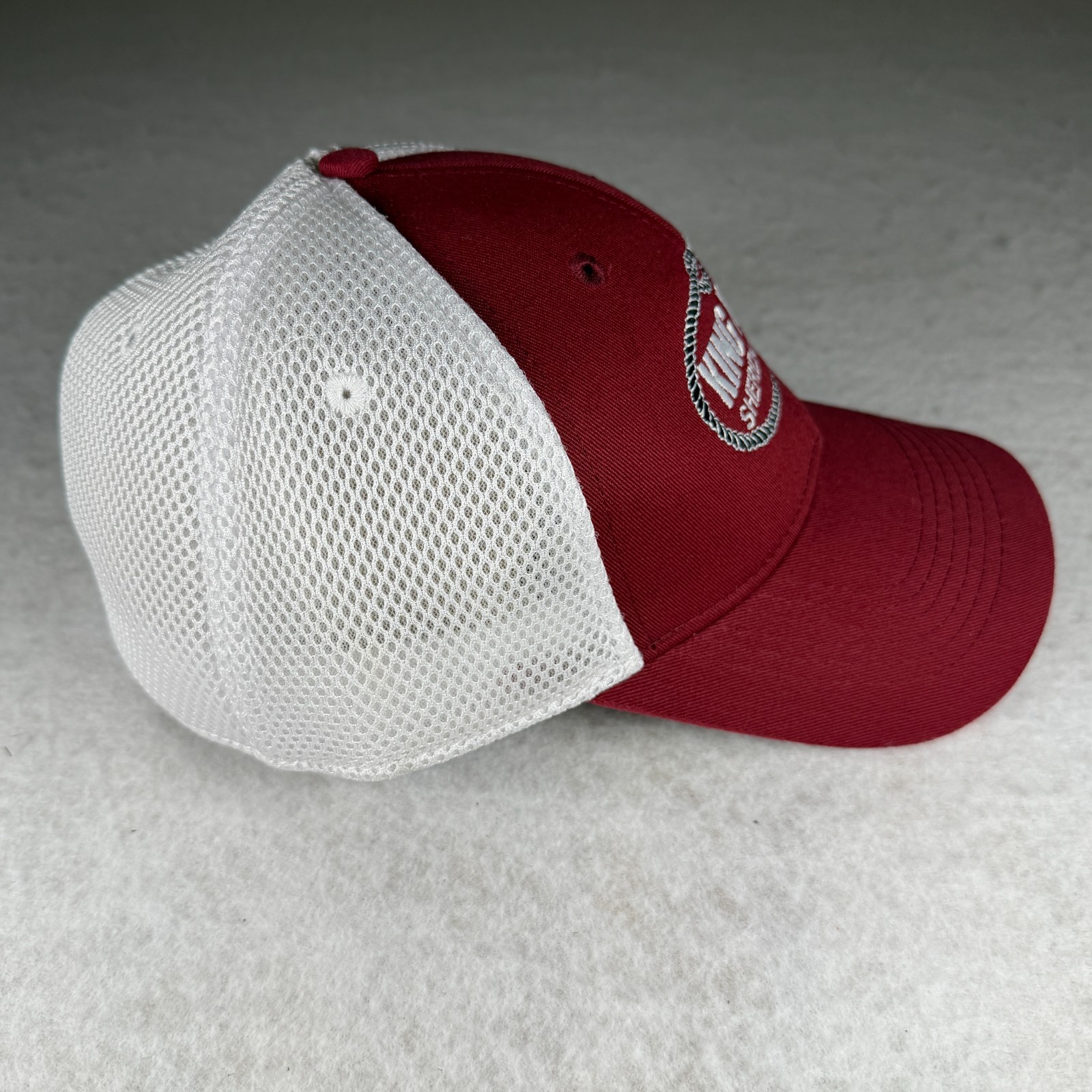 NWT King Ropes Sheridan Wyoming Hat Imperial Maroon White Mesh FitMax70 L/XL