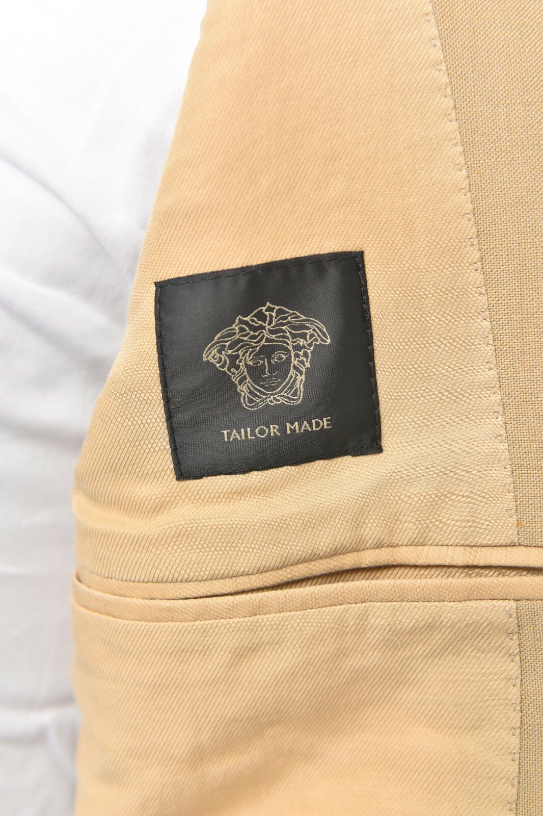 NWT VERSACE Black Label Camel Brown Mock Neck Mandarin Jacket 38 R (EU 48)