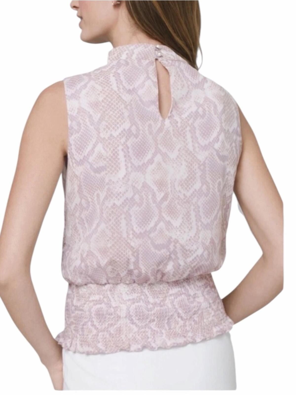 White House Black Market Python Choker Sleeveless Top in lilac Size 10