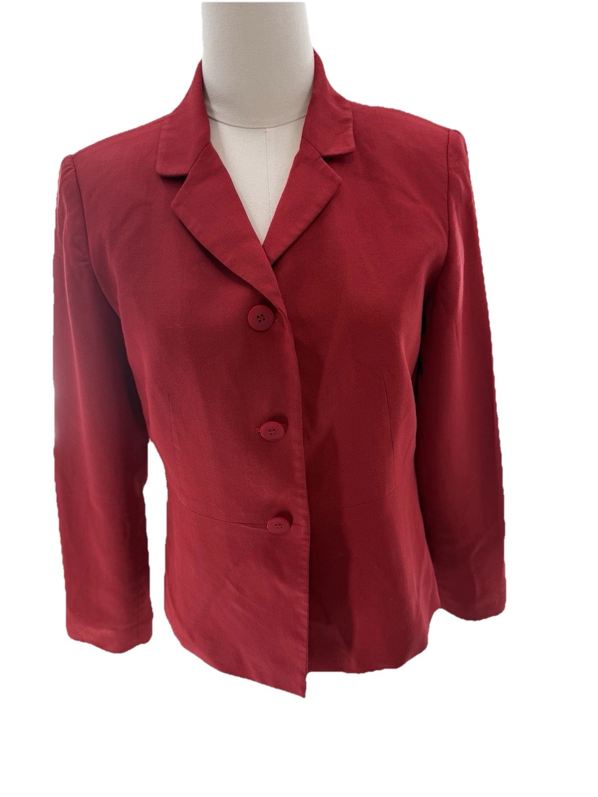 TALBOTS Red Blazer 8 Italian Fabric Wool Blend Classic Old Money Timeless Chic