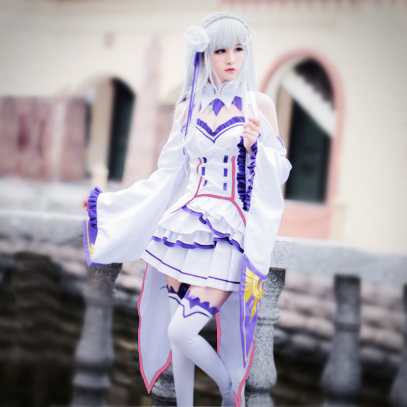 In-Stock Re:Zero-Starting Life In Another World Emilia Cosplay Costume Full Set