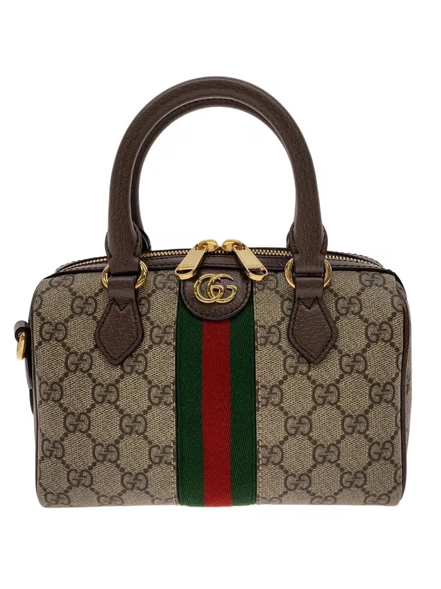 GUCCI Mini Top Handle Bag Ophidia Leather BRW Allover