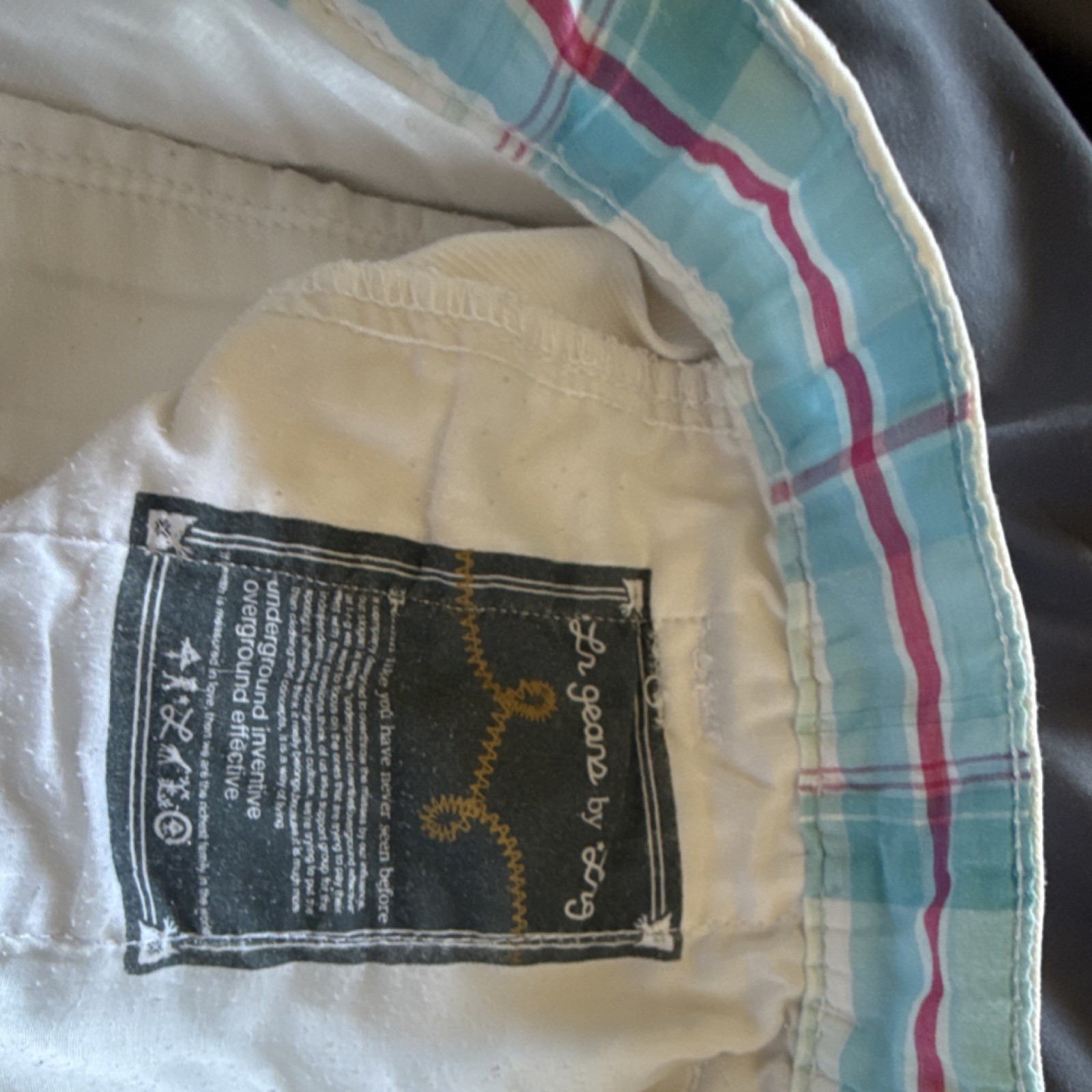 LRG Men’s White Solid Cargo Shorts Cotton Canvas Zip Closure Logo Pockets