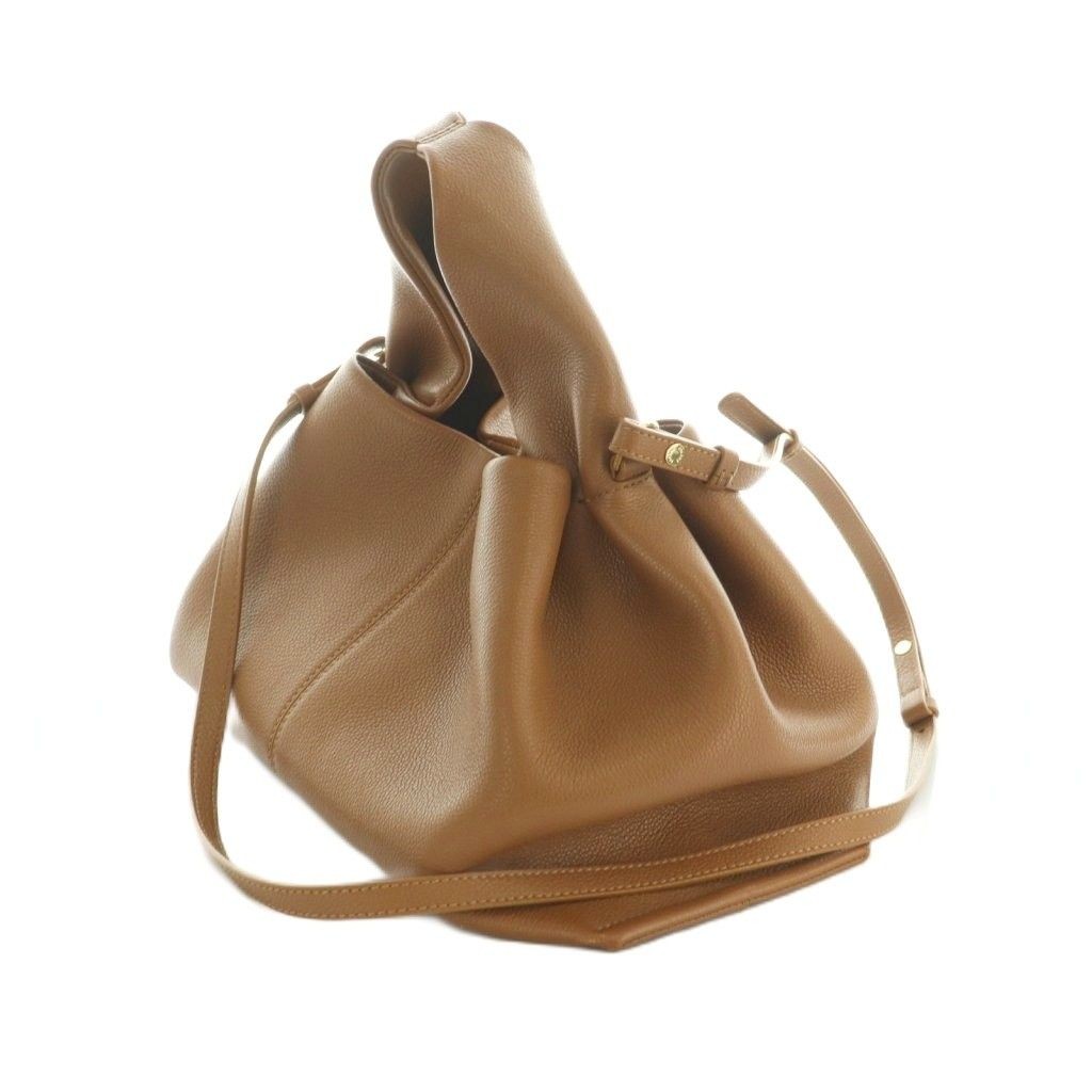 POLENE POLENE Numero Neuf 2WAY Handbag Shoulder Bag One Handle Leather Beige MI