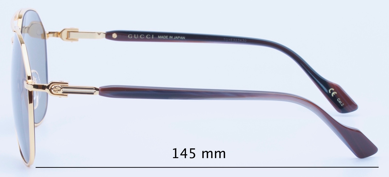 Brand New Authentic Gucci Brown Gold High Bridge Fit GG1220 S 002 Sunglass