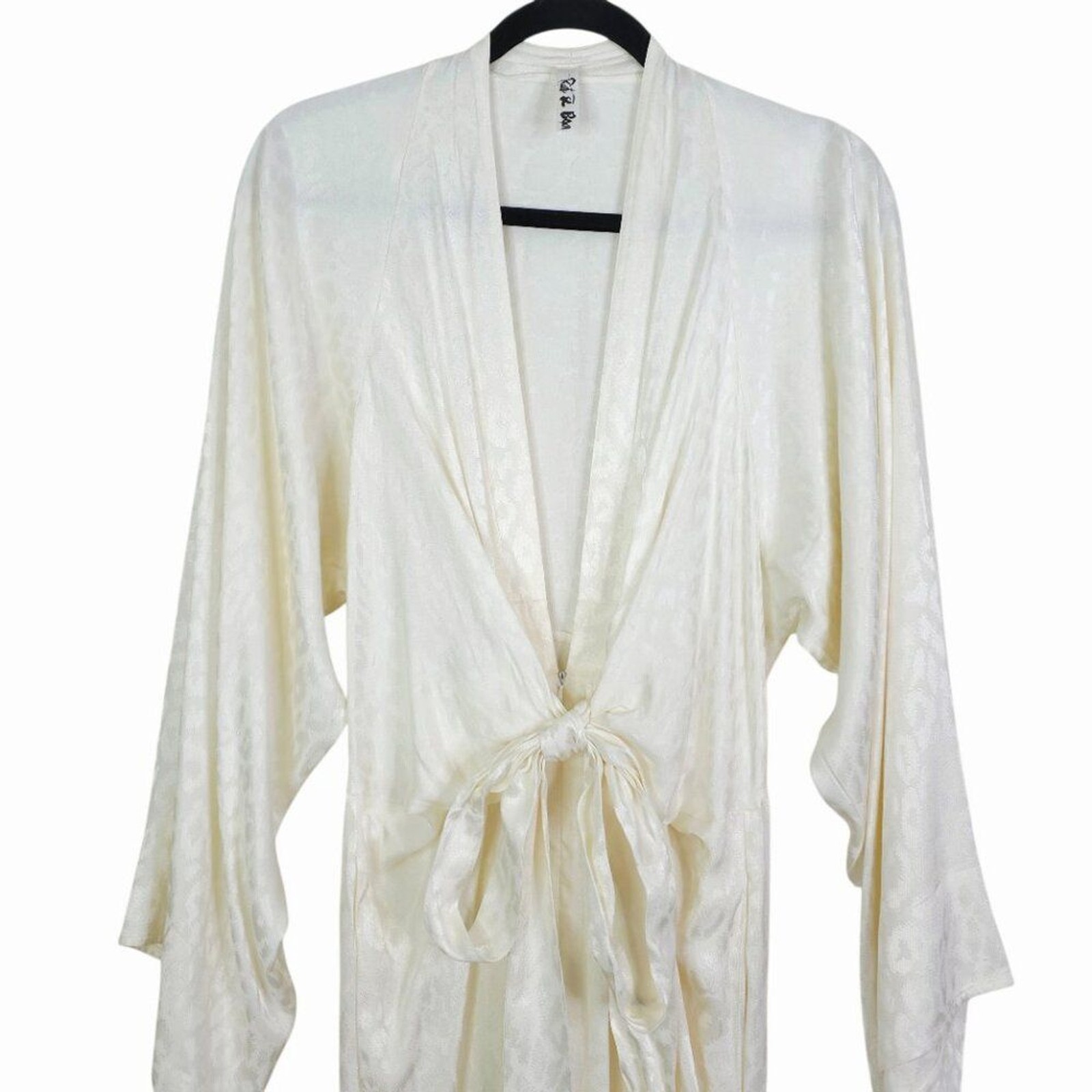 Rat & Boa Bianco Kimono Jumpsuit Satin White Animal Print Wide Leg Size XS